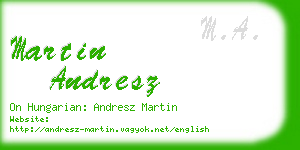 martin andresz business card